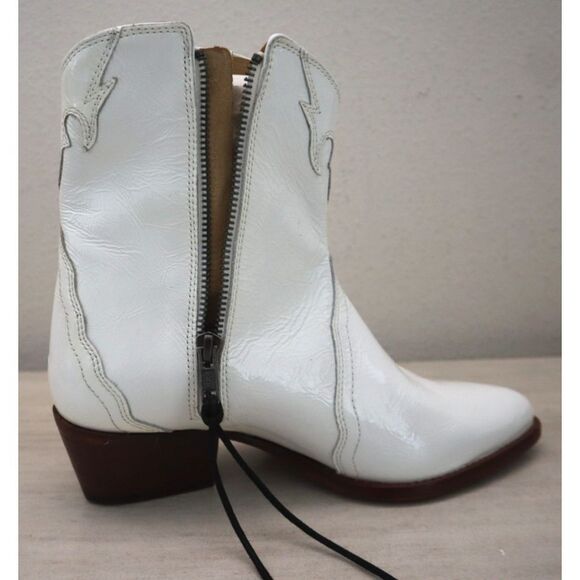 Free People OB888602 WMN 36.5 US 6.5 White Patent New Frontier Western Boots - Picture 11 of 14